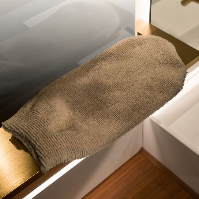 Guanto scrub lino e cotone